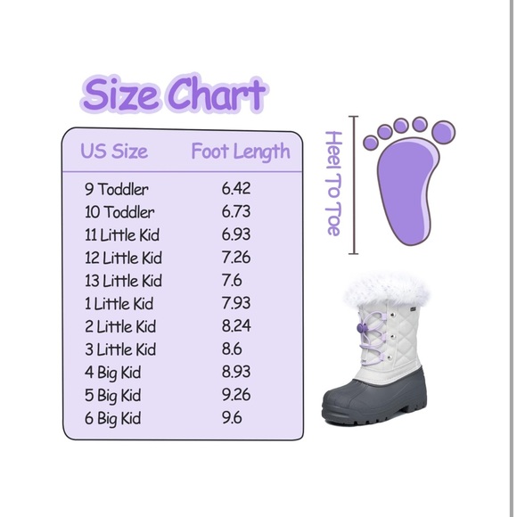 K KomForme Girls Snow Boots Warm Anti-Slip Waterproof Winter Boot - Picture 6 of 11